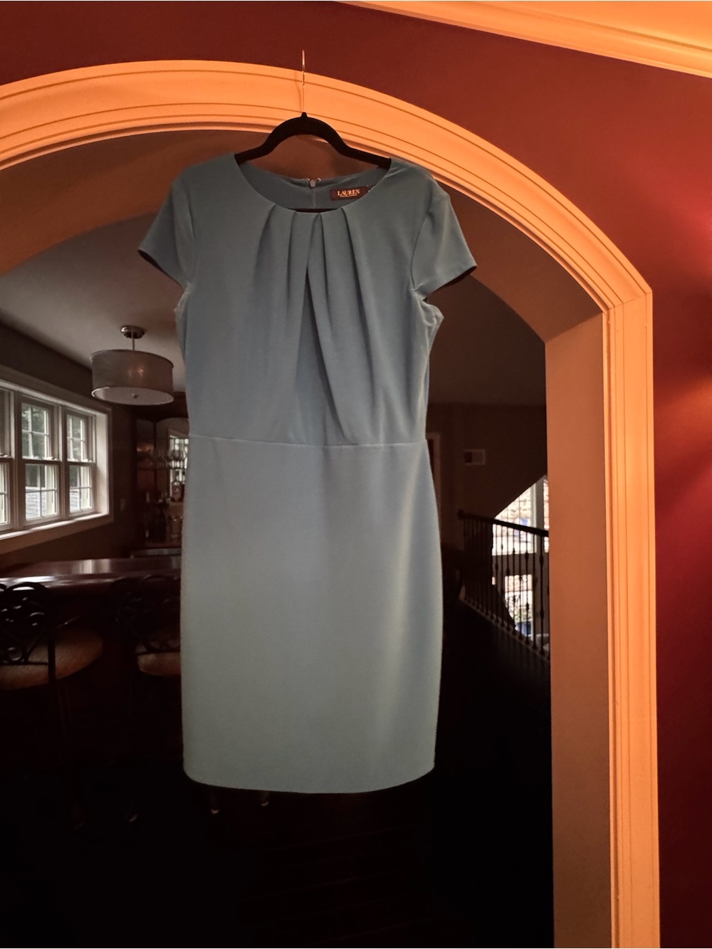 Lauren Ralph Lauren Teal Short-Sleeve Sheath Dress